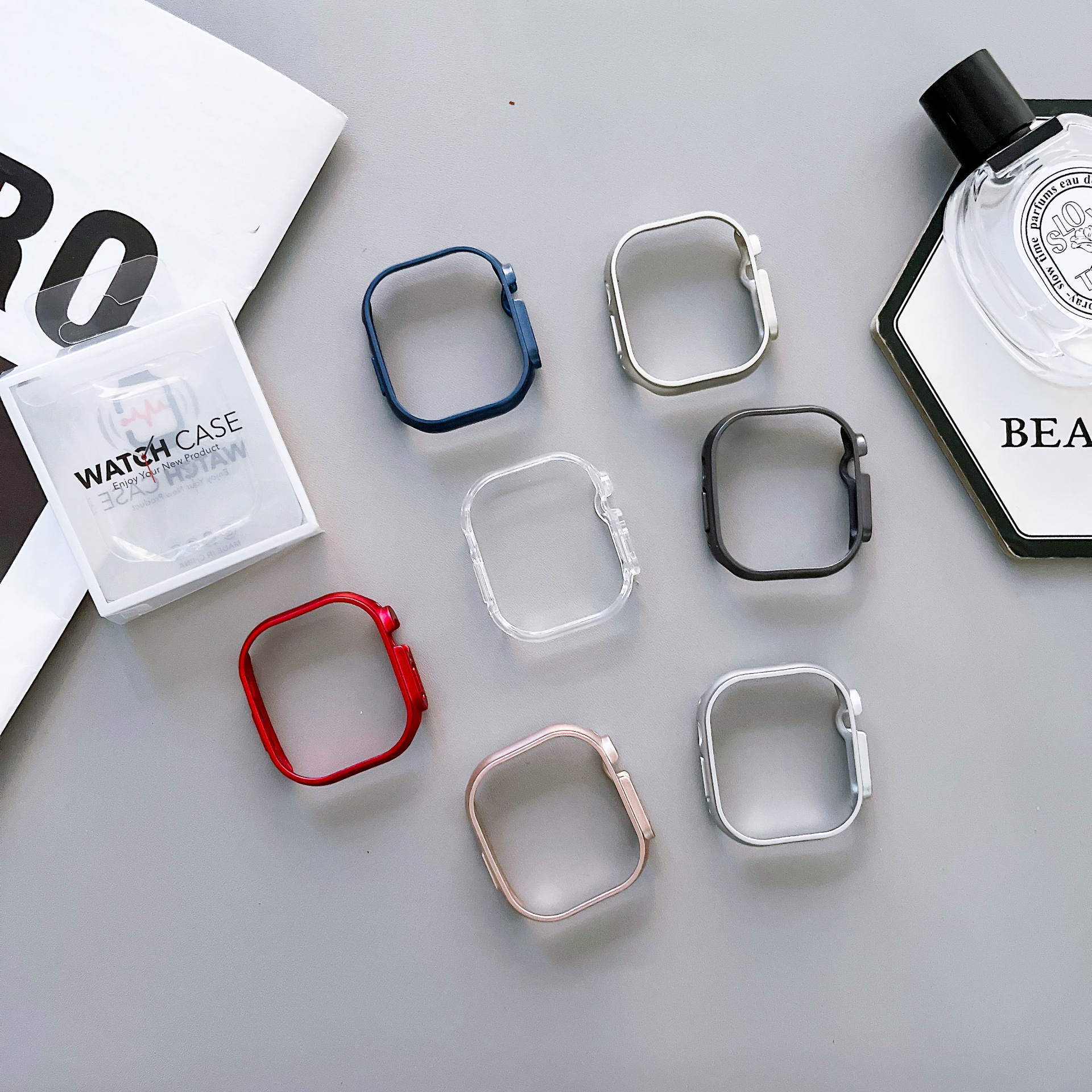 适用于苹果8代PC镂空铠甲表壳apple watch 8代新款45mm防摔硬表壳
