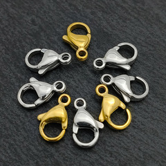 ステンレス製の本金メッキロブスタークラスプ、光沢仕上げ、多様なサイズ、DIYジュエリーアクセサリー、ネックレス、ブレスレット用留め金具