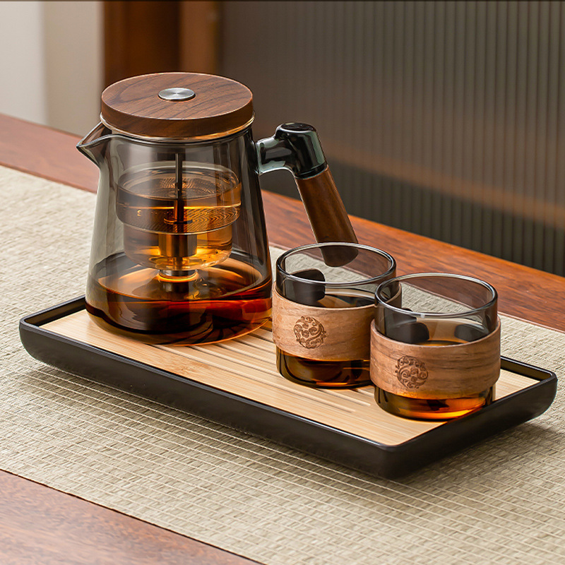 新款飘逸杯玻璃泡茶壶家用一人饮茶水分离按压式一键过滤茶杯茶具