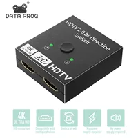 HDMI переключатель 2 в 1 HDMI 2.0 двухканальный переключатель 4*2K распределительное устройство, два входа