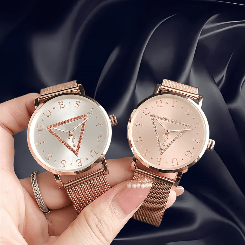 Cross-border explosions watches alloy mesh band watch simple men's and women's high-end fashion watch factory wholesale