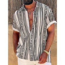 K 15306 Geometric Stripe Short Shirt �������ƶ������羳