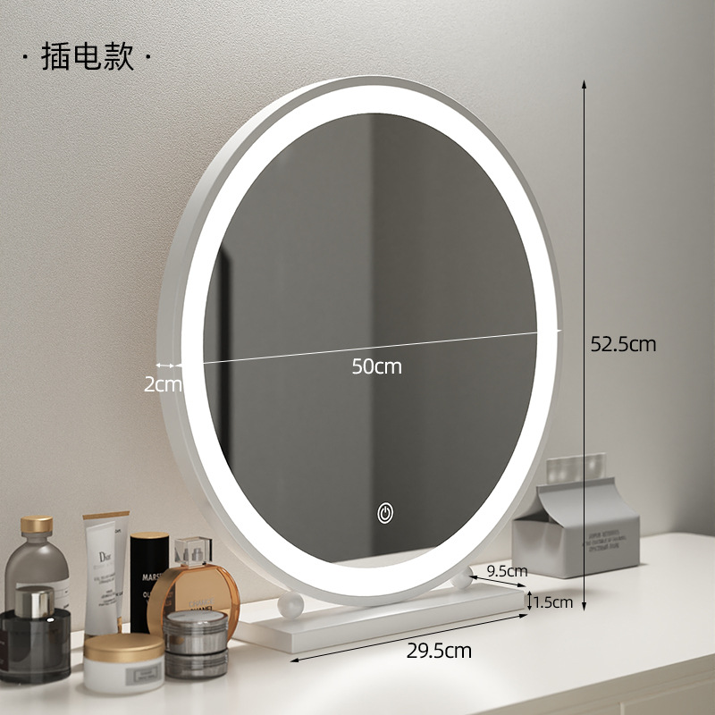 Espejo de vestir redondo espejo de vestir lujoso dormitorio escritorio dormitorio de estudiantes escritorio hierro forjado espejo de vestir espejo de vestir