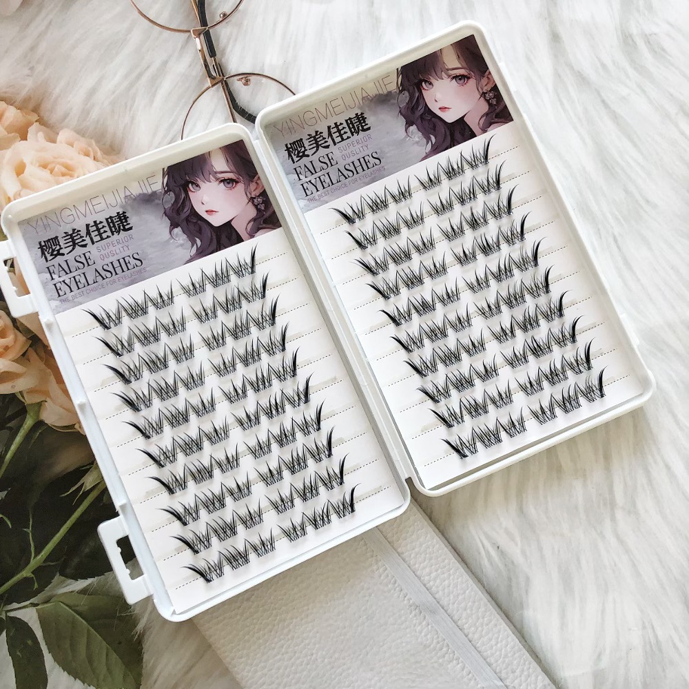 Xiaofu Pill False Lashes Sin Glue Nuevo producto en el espejo Elongación Natural Segmental Simulación Injerto False Lashes image 5