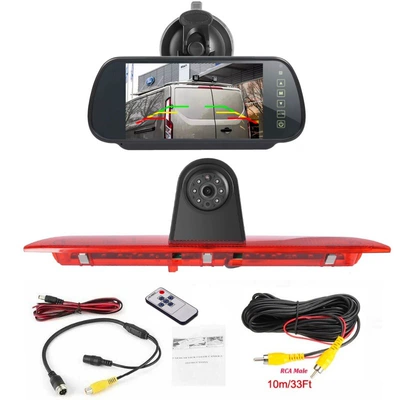 Vehicle camera – for Ford Transit Rv High-Mounted - 7inch-suction-cup-rearview-mirror-reversing-image