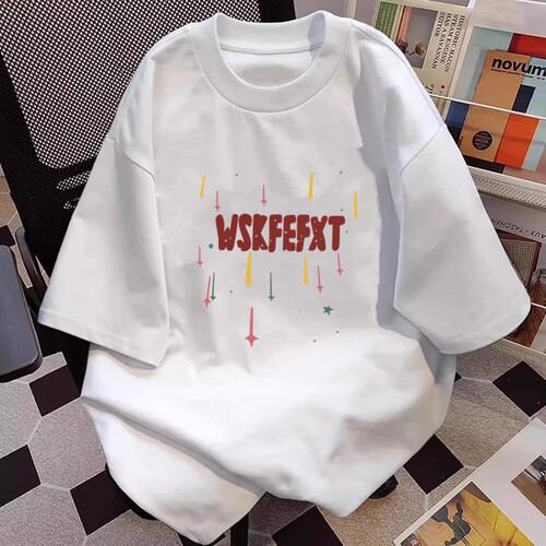 American retro fashion brand heavy cotton short-sleeved T-shirt men's letter print summer loose niche ins trend half-sleeves