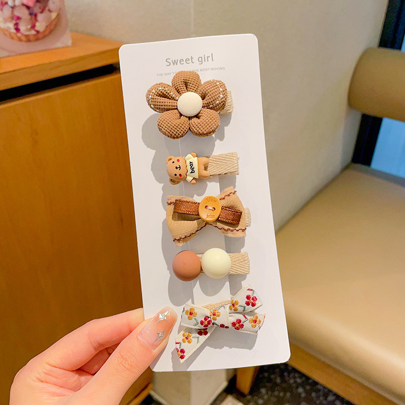 4 # flor color café juego de 5 piezas-todo incluido. @