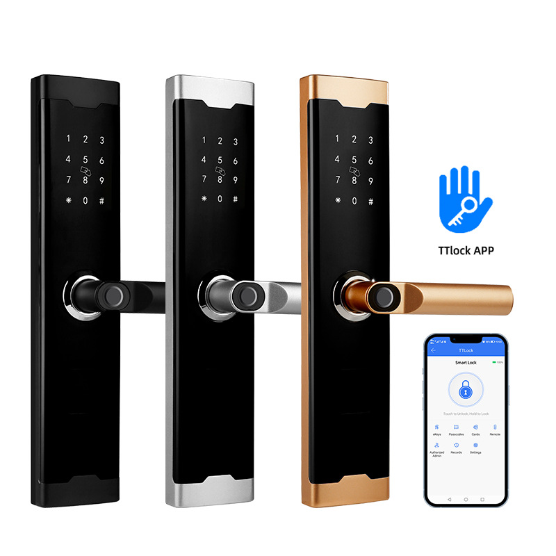 厂家直供智能家用指纹密码锁宾馆酒店公寓锁app开锁通通锁防盗