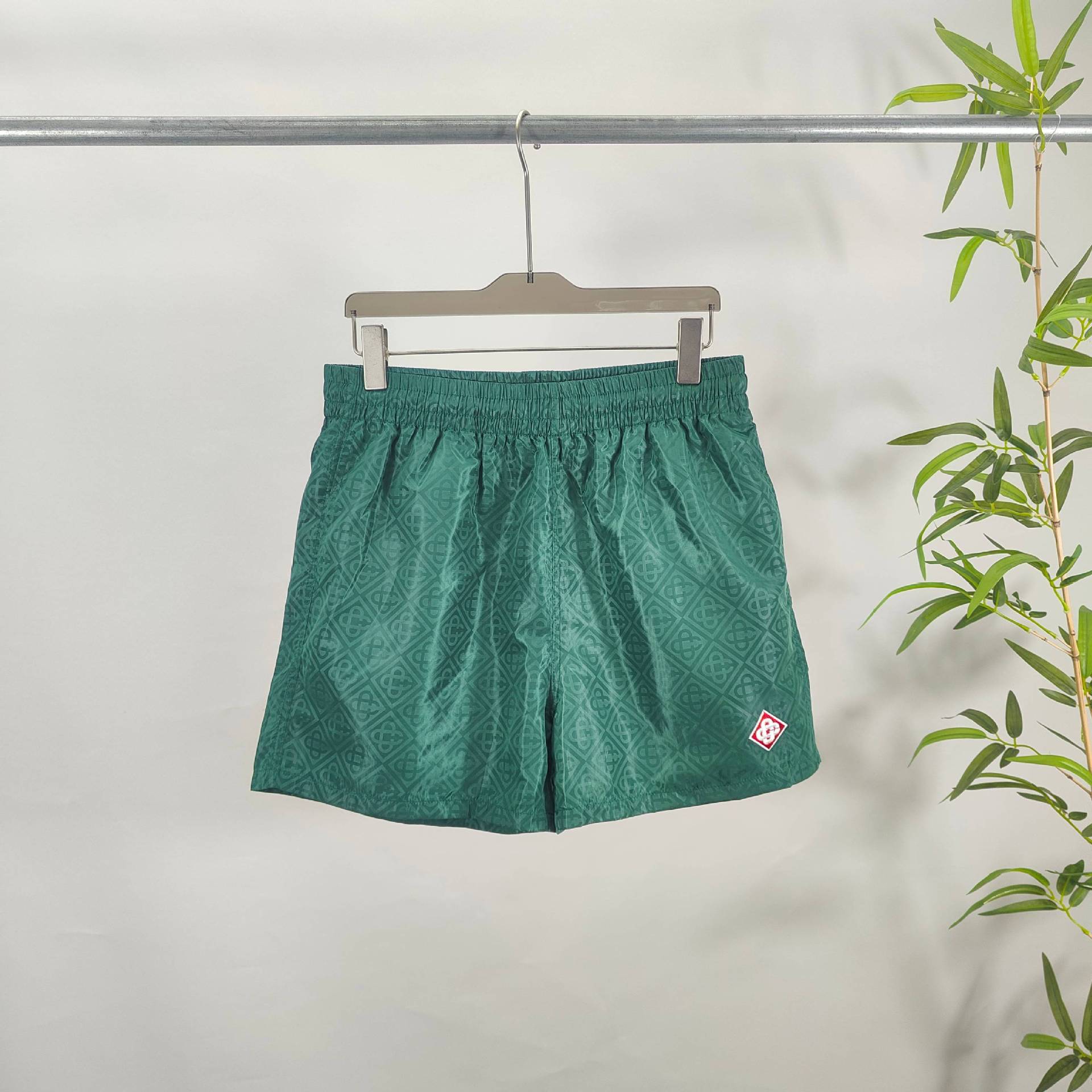 Casablanca Board Shorts Monogram Jacquard Green
