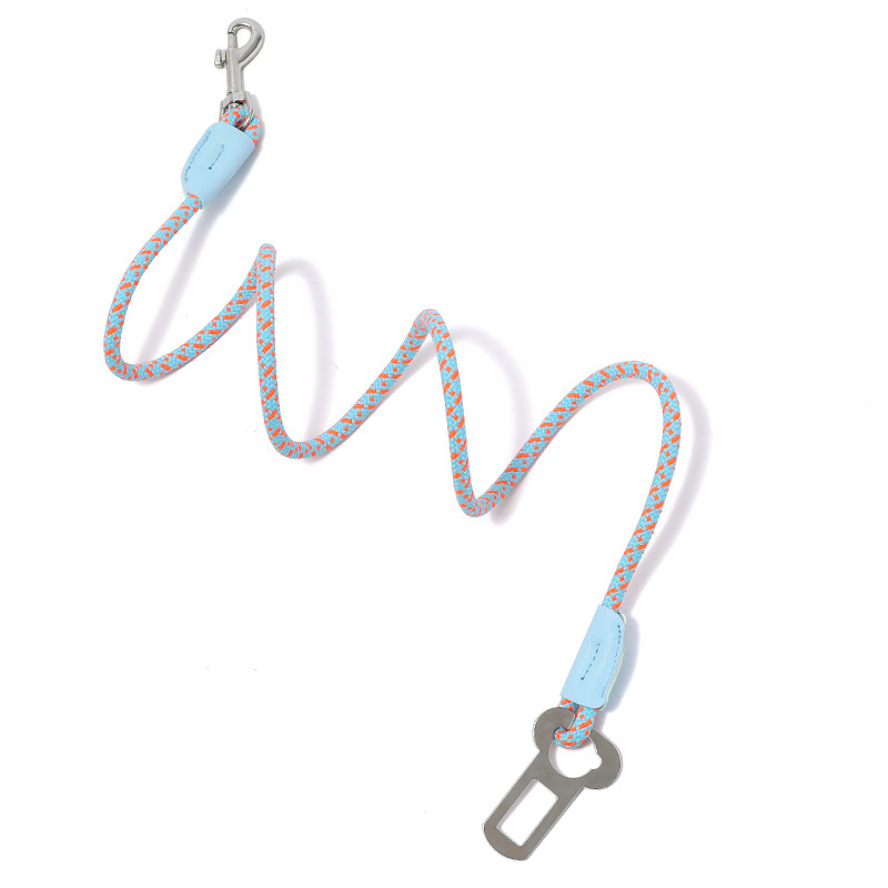 Cinturón de tracción de seguridad para automóviles para mascotas anillo redondo cuerda para perros cuerda para gatos cuerda de tracción para reposacabezas de automóviles