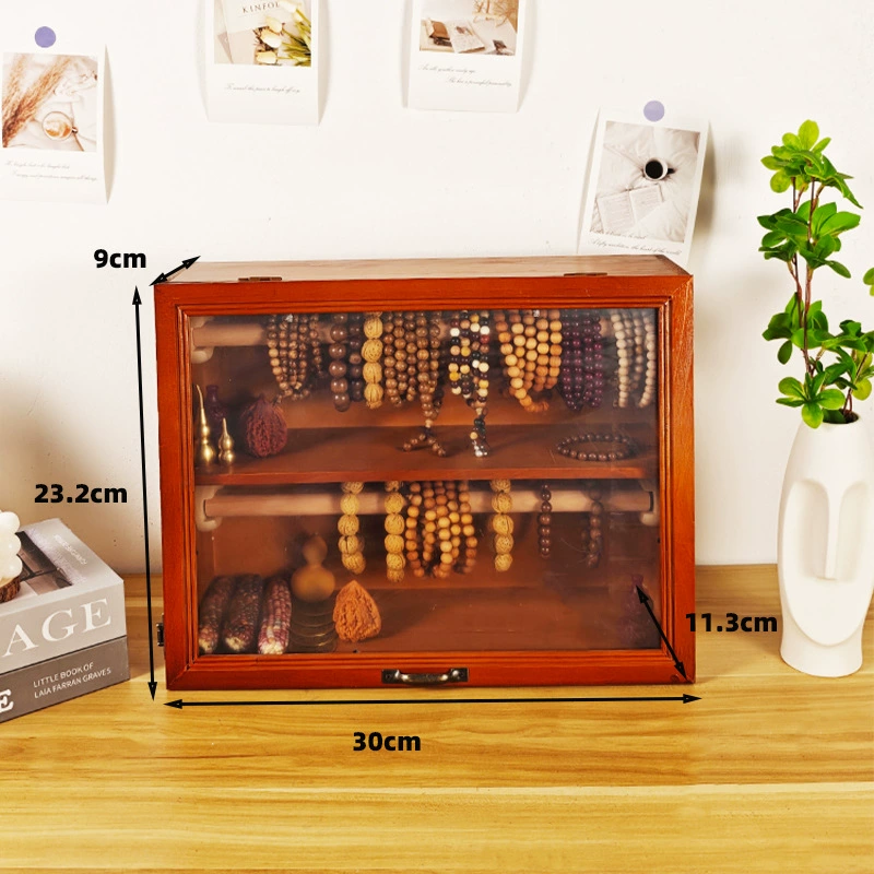 Браслет из walnut с ретро-стилизцией, система хранения, прозрачная подставка