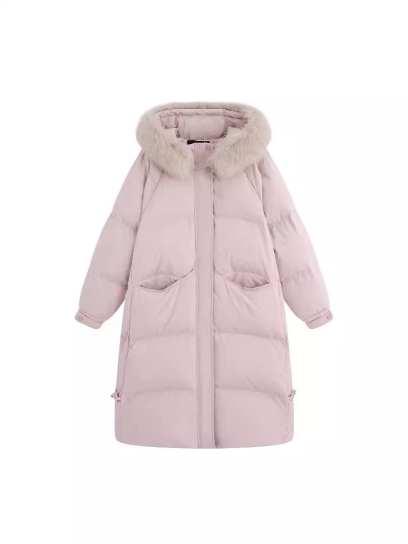 Long down jacket for pregnant, Korean style, plus size, maxi length