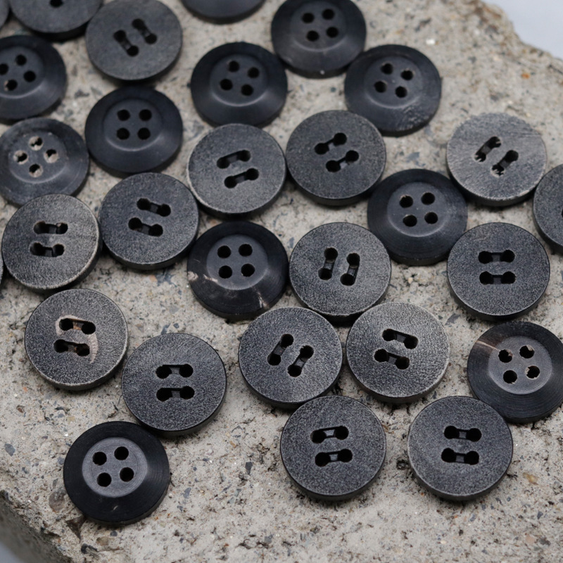 Flat Frosted Wire Groove Four Eyes Black Real Horn Button Retro Shirt Chinese Style Cotton Linen Long Shirt Horn Button Flat Frosted Wire Groove Four Eyes Black Real Horn Button Retro Shirt Chinese Style Cotton Linen Long Shirt Horn Button