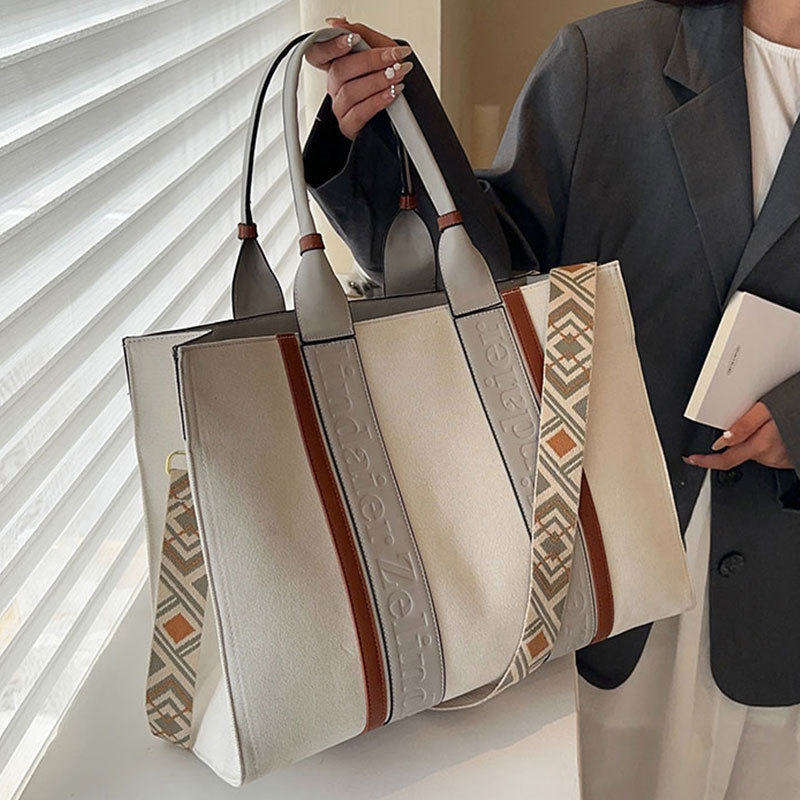 New Retro Women's Handbag Large Capacity Shoulder Bag Crossbody Color Block Tote Bag Trendy Luggage And Bags_voghion.com