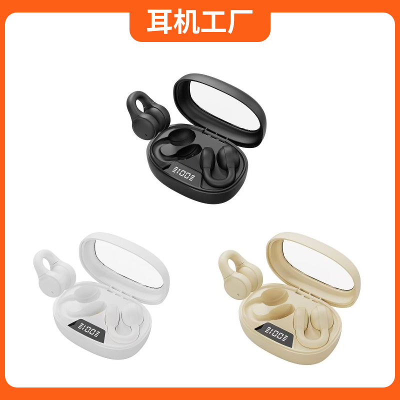 跨境热销X53夹耳式骨传导蓝牙耳机耳夹式高清数显长续航运动不掉