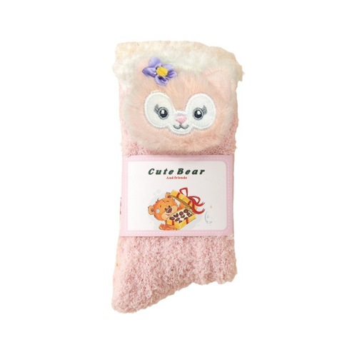 New coral velvet plush children's anti-odor thickened padded star-shaped home floor socks sleep socks postpartum socks