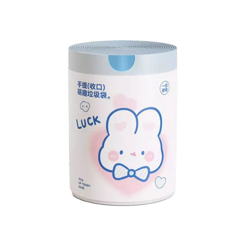 ブルーハートウサギ巾着式かわいい漫画高颜値家庭用キッチンポータブル厚手ゴミ袋プリント大サイズ|undefined
