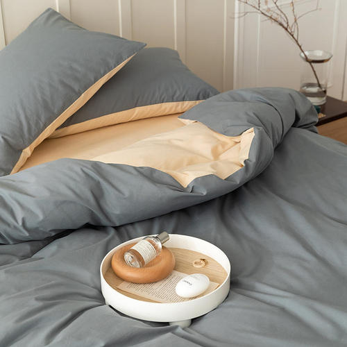 Nordic Style 100 Piece Xinjiang Long Staple Cotton Solid Color Four-Piece Set All-Cotton Bed Sheet and Cover Set Bedding Wholesale