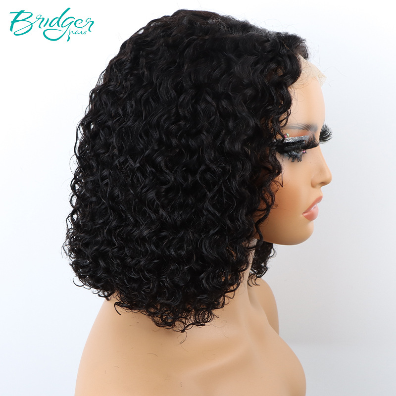 Parrucche per capelli umani ricci Jerry con copricapo BOB doppio 4*4 di fabbrica_voghion.com