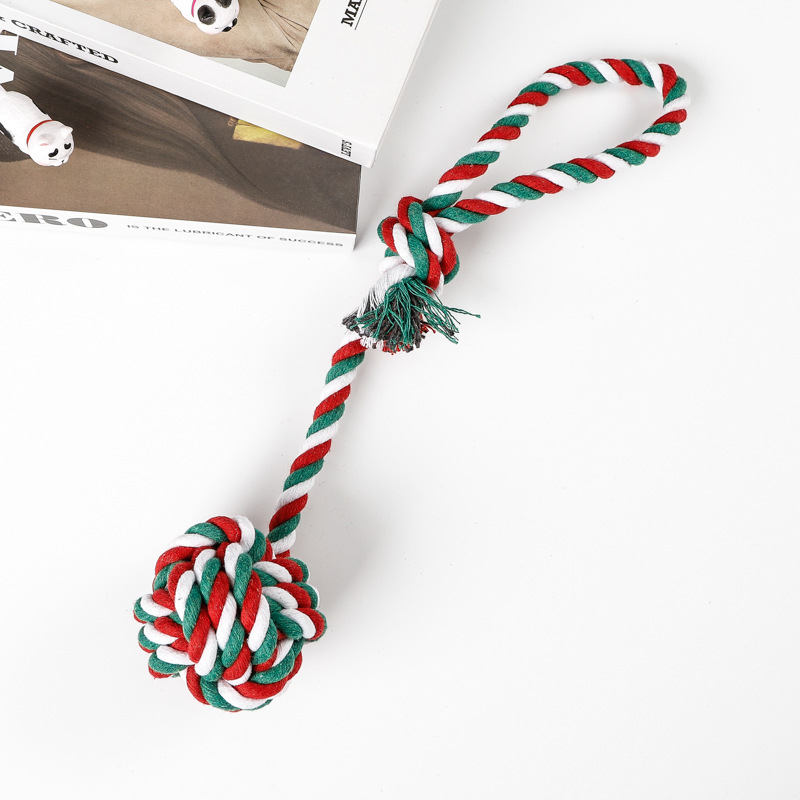 Mignon Cadeau De Noël Résistant À La Déchirure Coudes Et Attelages Molar Dog Toy Set display picture 3