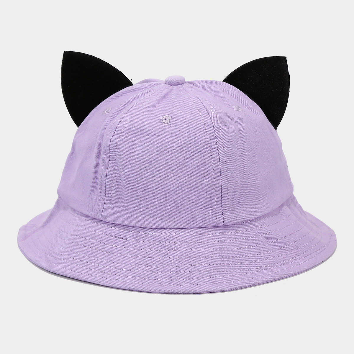 Marca de moda coreana de dibujos animados pequeño diablo oreja cúpula color sólido sombrero de pescador estilo universitario infantil lindo sombrero casual para el sol image 12