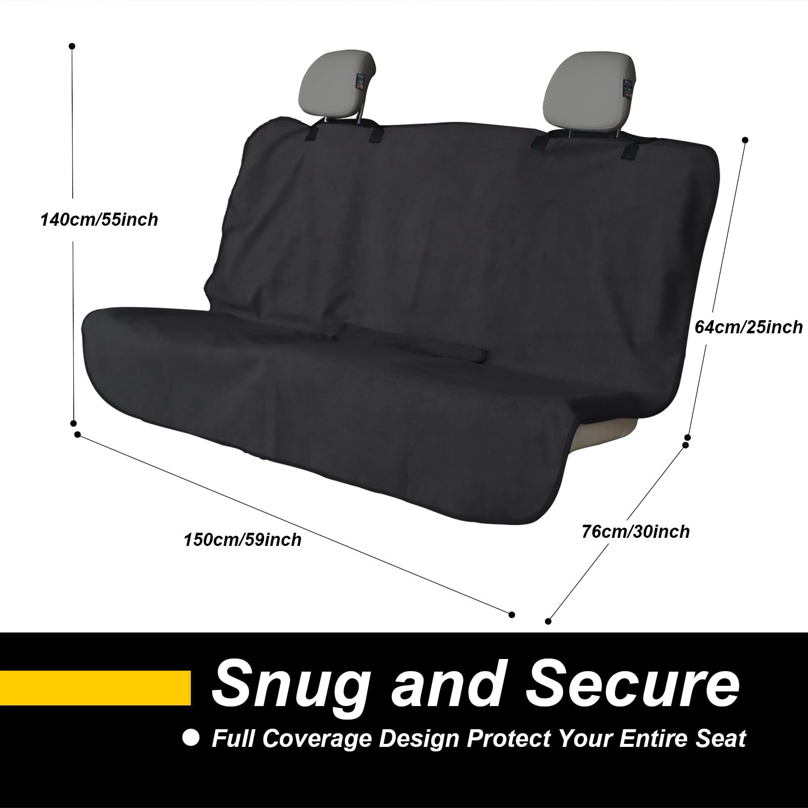 Car Towel Seat Cushion Rear Universal Waterproof Anti-Slip Four-Season Seat Cover Car Seat Solid Color Stain-Resistant Protective Cover