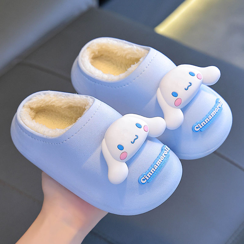 Sanlio2025 nuevo otoño invierno zapatillas de algodón para niños niñas calentamiento de veludo impermeable Melarot bolsas de tacones de algodón
