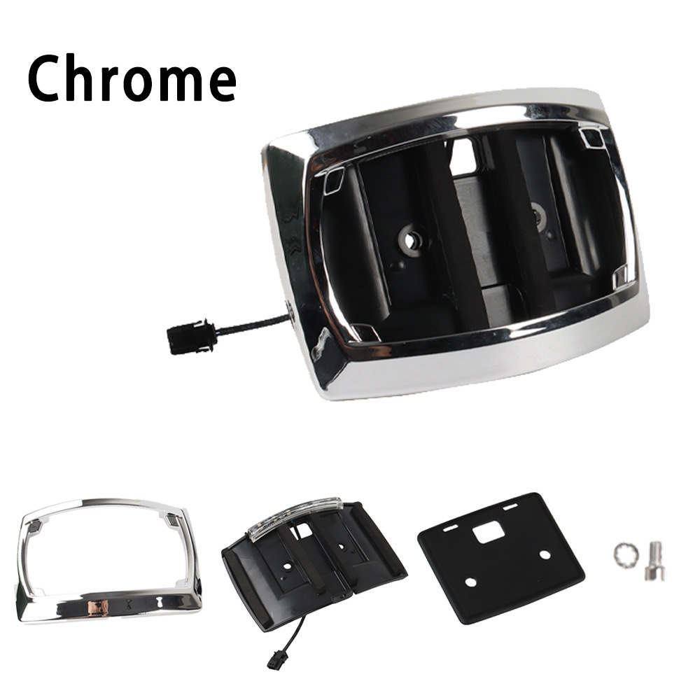 Motorcycle License Plate Frame for Harley 24 Models Glide License Plate Holder with Light Black Chrome Two Colors Available