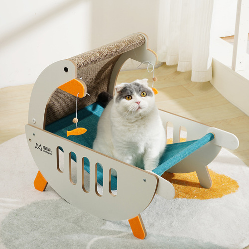 Internet celebrity cat scratching board large cat nest wear-resistant corrugated paper replaceable play and sleep integrated hammock claw grinding artifact big white goose