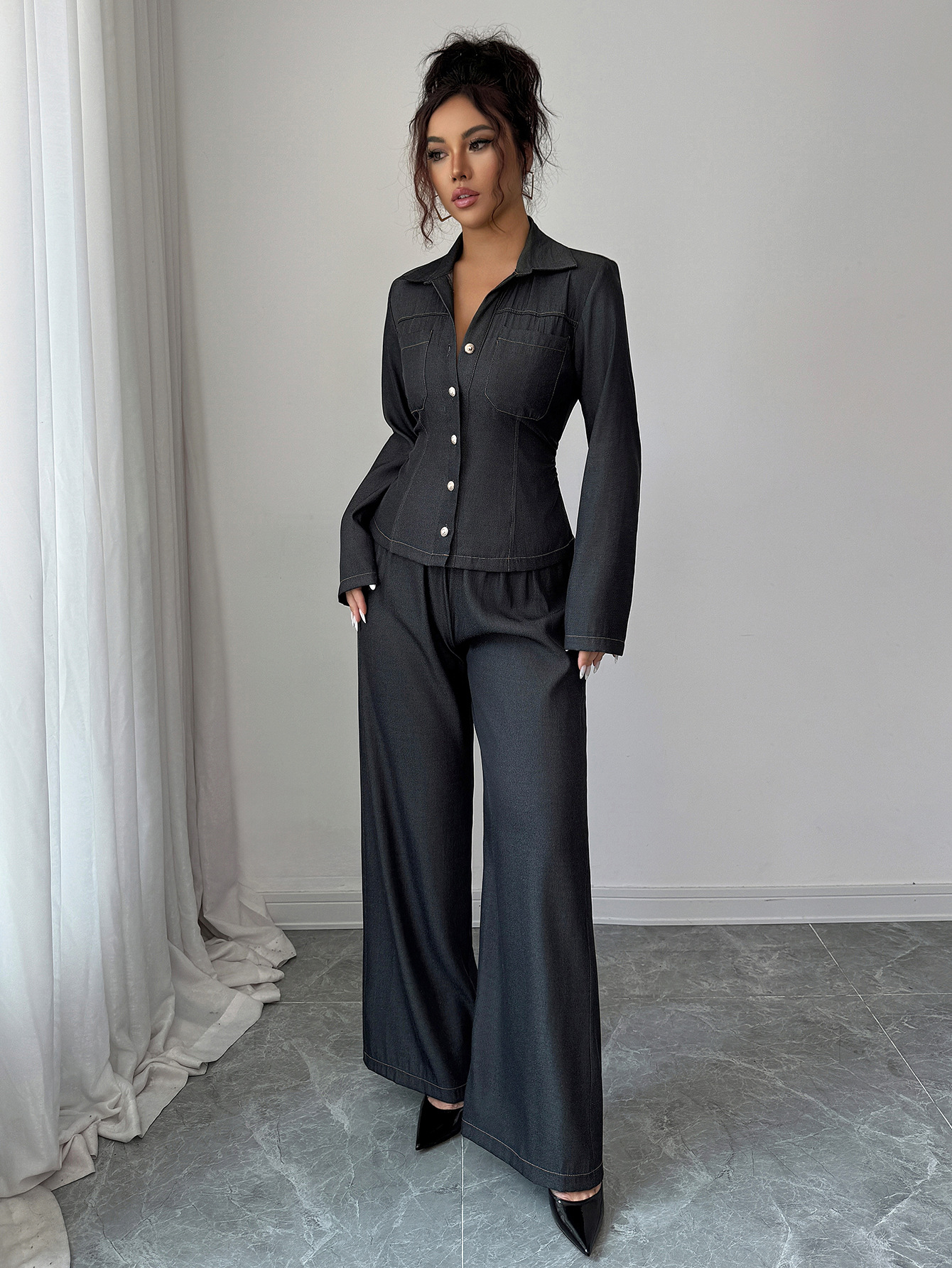 Elegant Women's Slimming Pant Suit Versatile Summer Office Wear_voghion.com