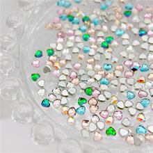 仿奥地利水晶华品质爱心3*3倒边平底饰品华子1:1平底异形美甲钻