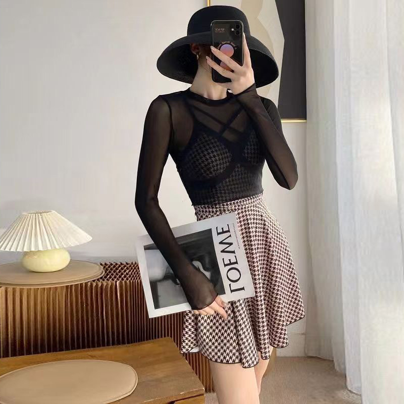 Caliente primavera traje de baño las mujeres puro deseo estilo dulce chica caliente primer amor francés temperamento pequeño cintura apretado vestido verano