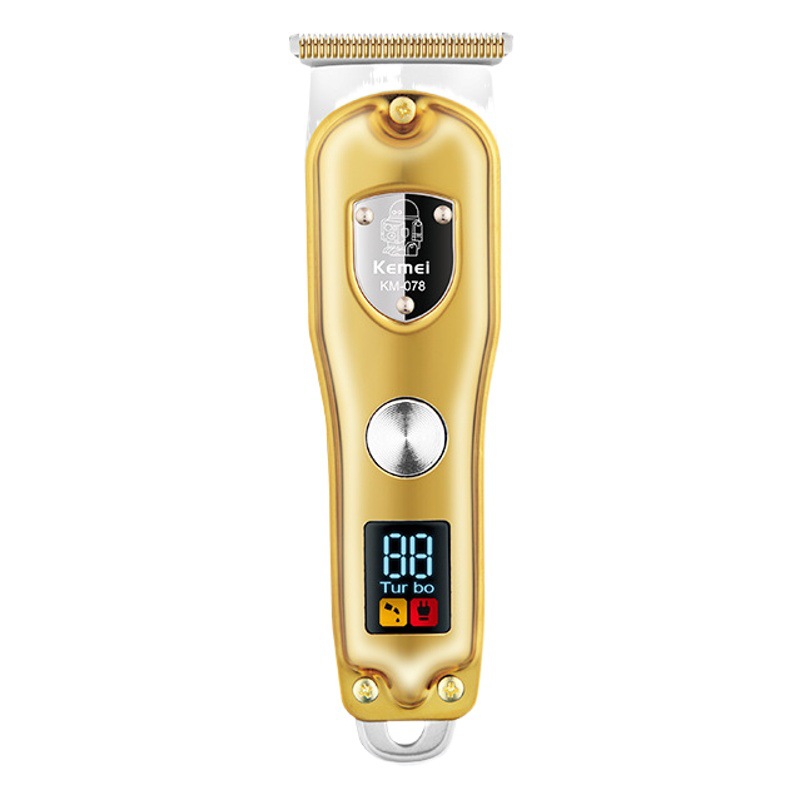 KEMEI transfronteriza cortador de acero inoxidable cabeza cortadora de cabello eléctrica LCD pantalla digital peluquería profesional de carga rápida tijeras de peluquero