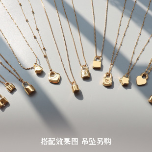 Chain for key bag  with pigtail stainless steel, 750 sample gold 3