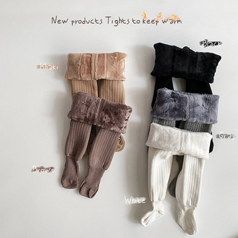 儿童连裤袜女宝宝加厚裤袜女童打底裤保暖婴儿连体袜冬装加厚保暖