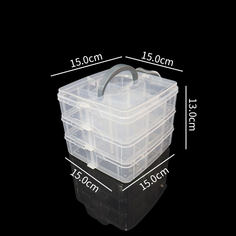 3層ボックス取り外し可能なppプラスチック収納ボックス子供のおもちゃの部品収納ボックス薬物薬品ポータブル収納ボックス|undefined