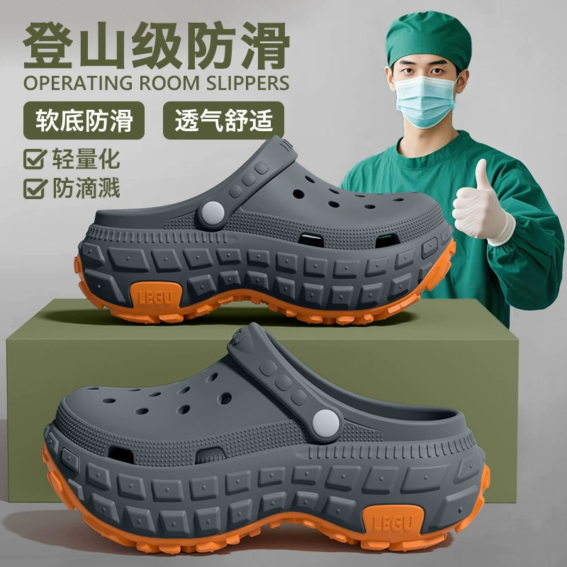 Мужские Crocs с толстой подошвой 2025 новый воздухопроницаемый износостойкий противоскользящий анти-запах, сандалии и тапочки для лета, внешняя одежда