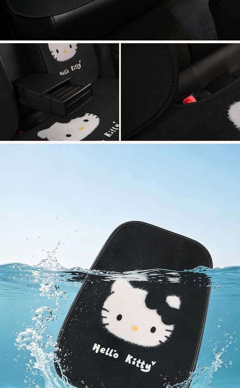 New KT Cat Car Seat Cushion Summer Ice Silk Cartoon Cute Breathable Honeycomb Mesh Fabric Universal Car Seat Pad for All Seasons