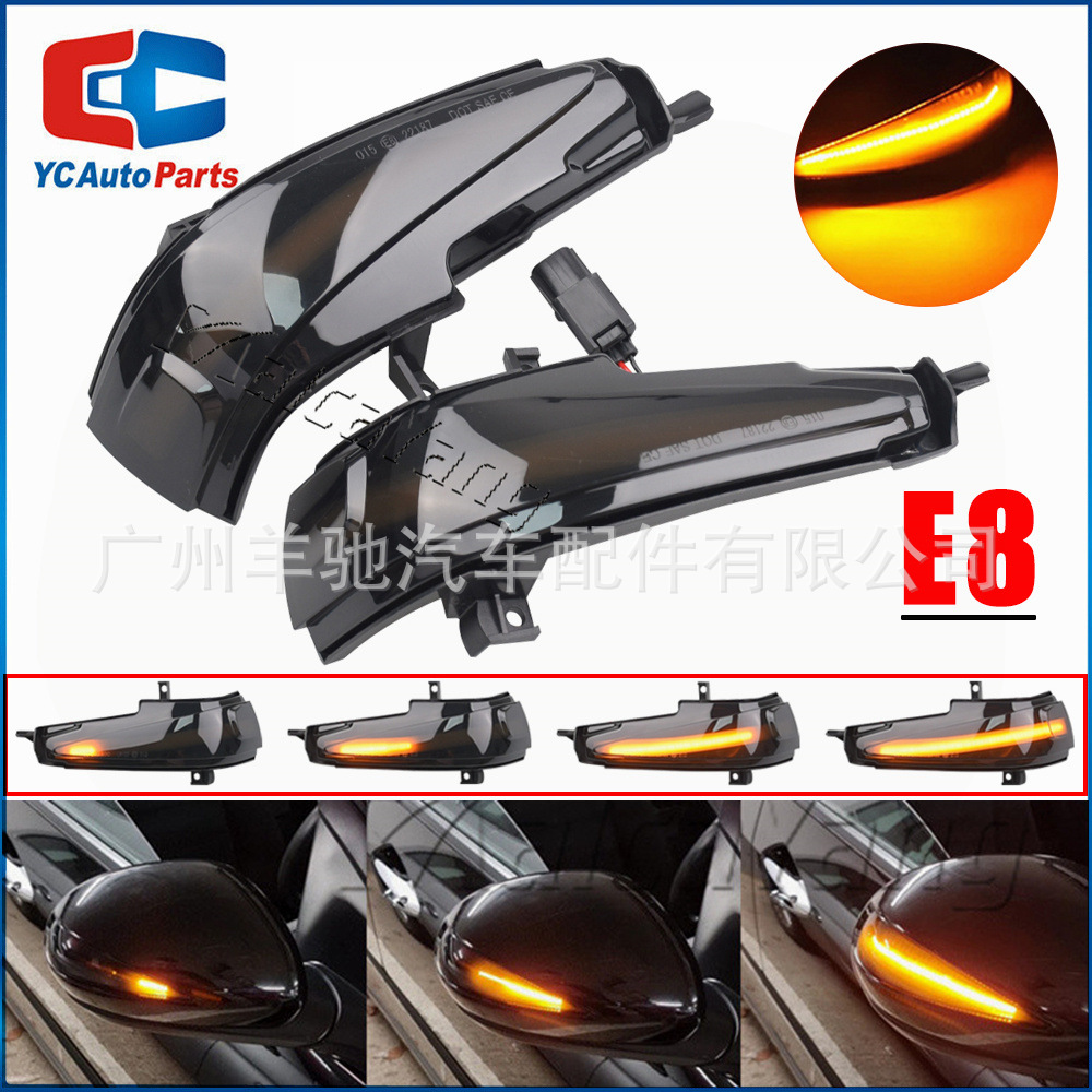 Indicador de señal del espejo retrovisor LED dinámico de flujo de agua adaptado para Honda Civic Mk8