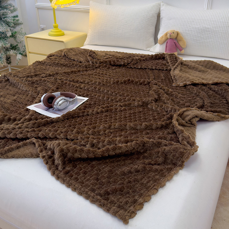 2025 nueva manta dorada de lana de seda manta de siesta manta de cuatro estaciones manta de sofá de color sólido universal manta de lana de coral nórdica