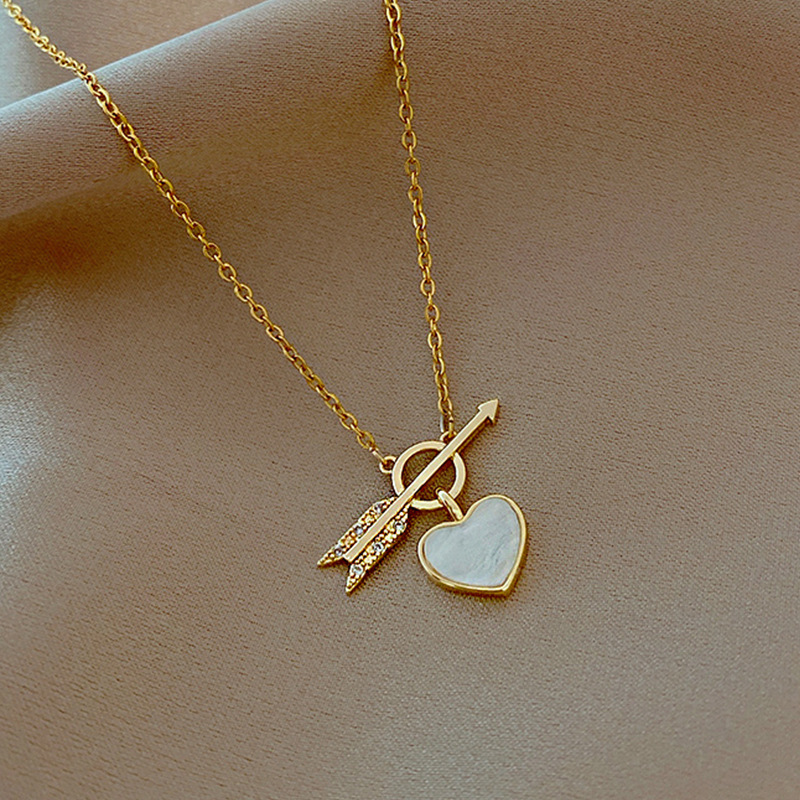 Simple Style Heart Shape Alloy Plating Chain Women's Pendant Necklace 1 Piece display picture 3