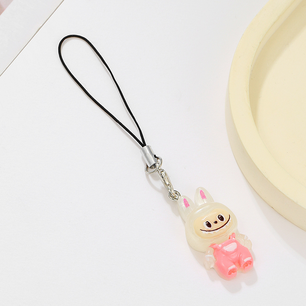 Labubu 漫画携帯電話チェーン diy 携帯電話ケースチェーンかわいいヘッドフォンケースぶら下げチェーンカップル親友小さなストラップチェーン
