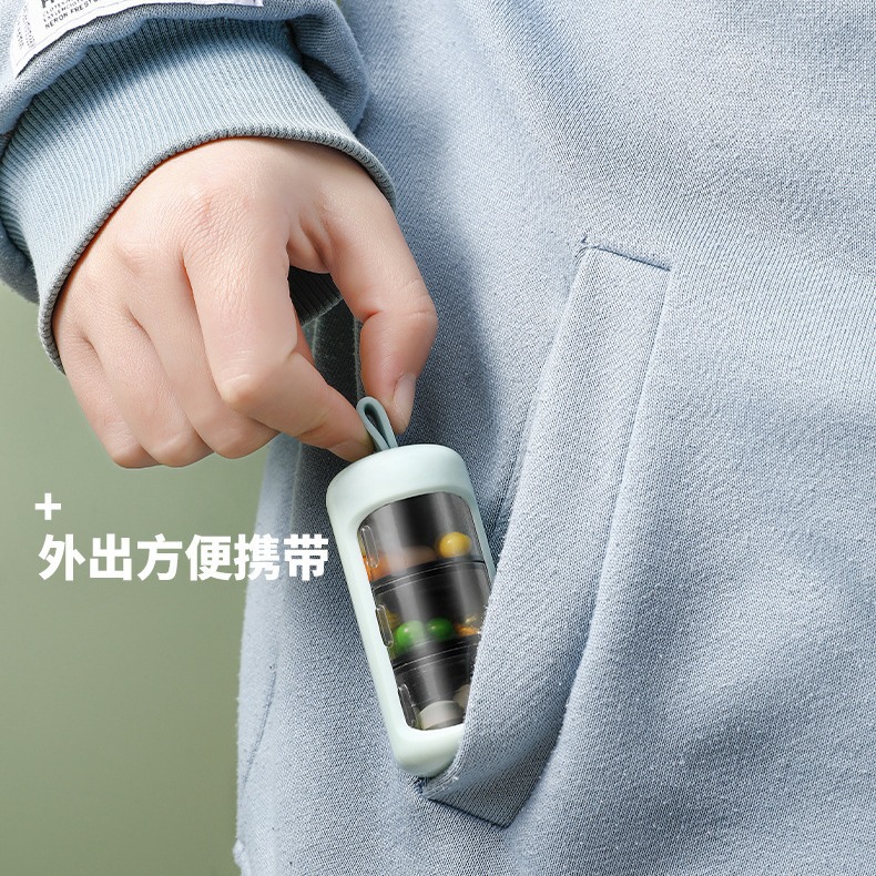 Caja de medicina portátil 3-rejilla píldora caja de almacenamiento de gran capacidad Mini portátil de viaje Medicina pequeña caja sellada