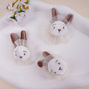 Home textile curtain clothing decoration rabbit fabric gold velvet handmade rabbit head brooch accessories decoration accessories
