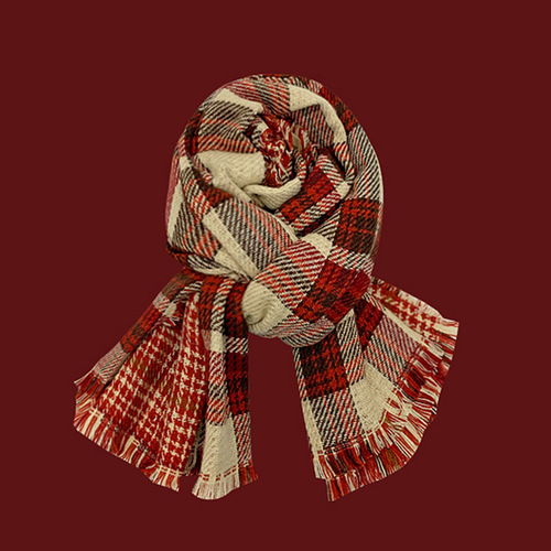 Scarf women's winter warm Christmas New Year's Eve atmosphere New Year's red high-end knitted student couple male scarf