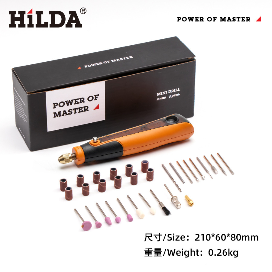 HiLDA - Pluma Eléctrica para Pulir Uñas de 3.6v con Batería de Litio, Herramienta de Arte de Uñas, Micro Taladro Eléctrico Tipo-C
