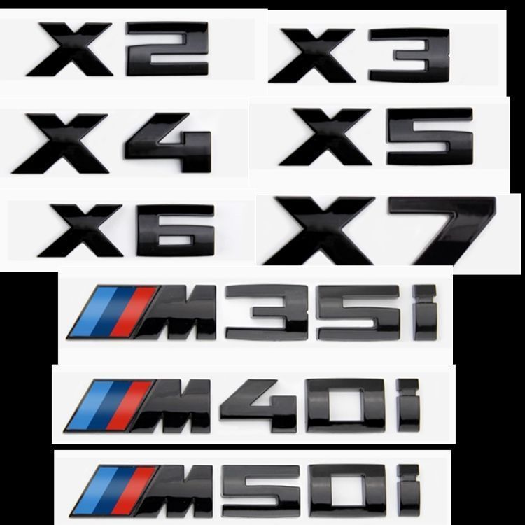 Suitable for BMW X2M35i, X3M40i, X4M40i, X5M40i, X6M50i, and X7M60i car emblems and lettering
