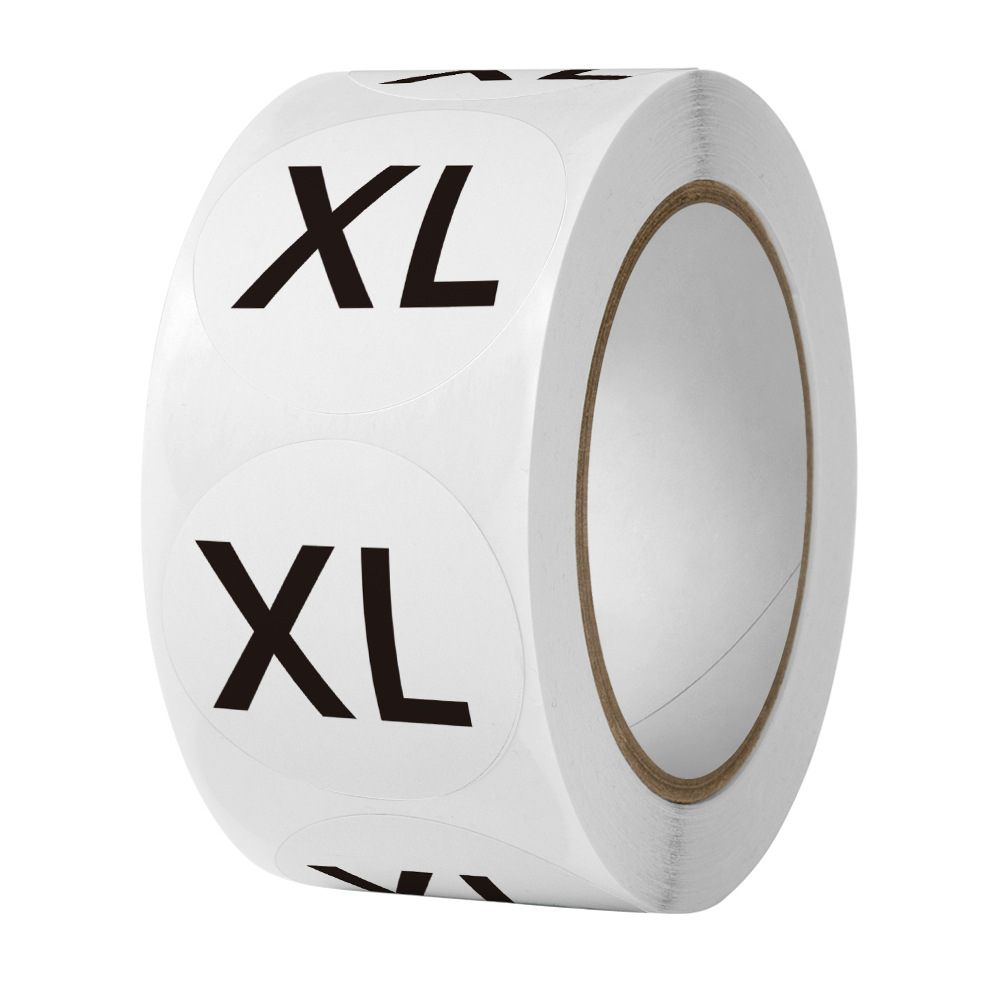 Letter Pattern 1 Inch Clothing Clothes Size Label Sticker Wholesale Shoes Hat Size Model Self-adhesive Label Sticker