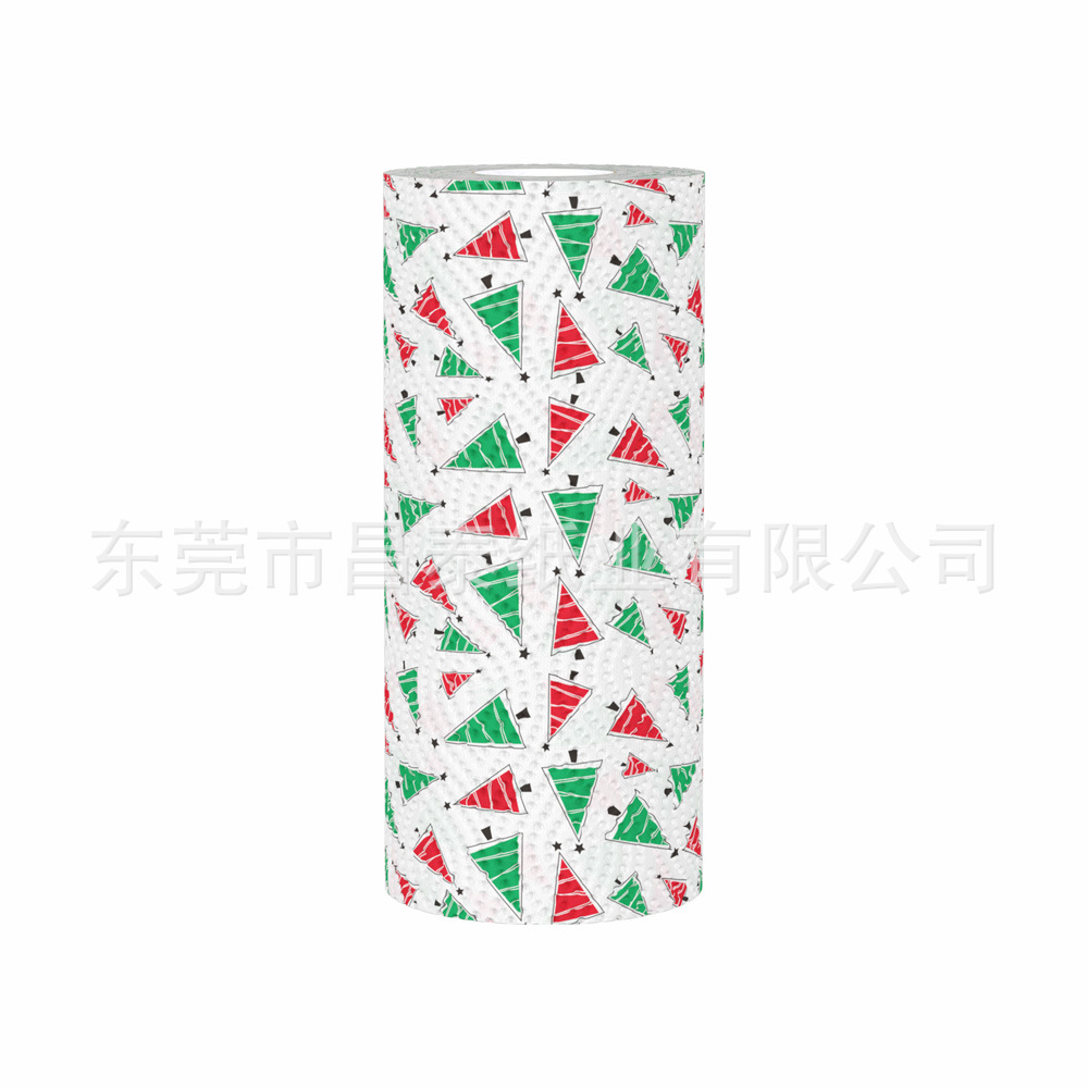 Toalla de Papel en Rollo para Cocina de 3 Capas en Pulpa de Madera Absorbente para Navidad image 11
