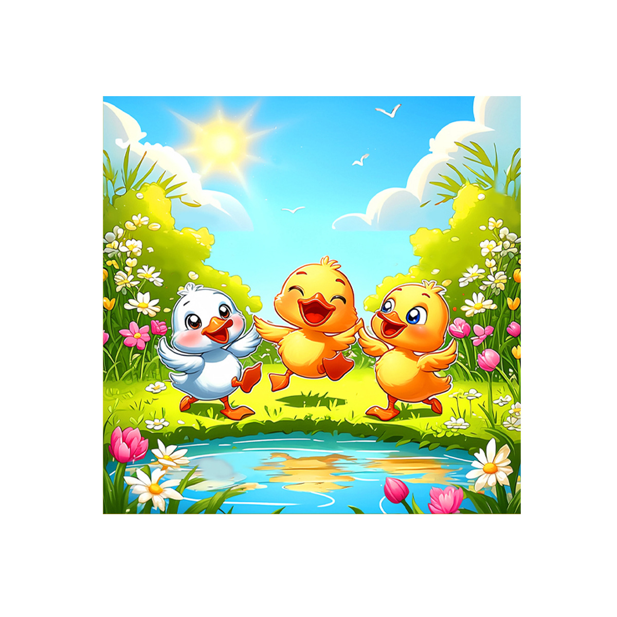 Mona Lisa Real bordado cruzado tres patitos nuevo estilo simplista lindo animal colgado a mano bordado de hilo decorativo image 5
